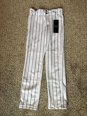 White Pinstripe Athletic Baseball Pants
